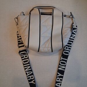 Zara Cream and Black Striped Bag